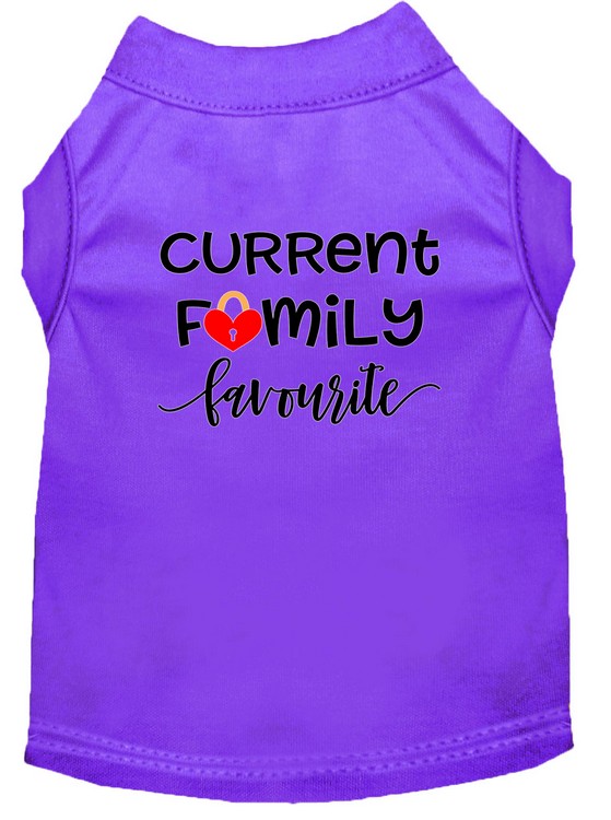 Family Favorite Screen Print Dog Shirt Purple XL